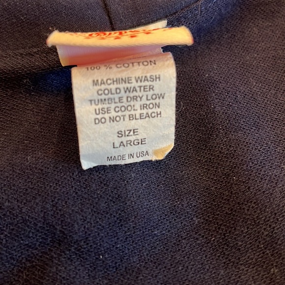 Navy Blue short sleeve top/shrug by Curious Gypsy. Large. Front zipper - Picture 5 of 14